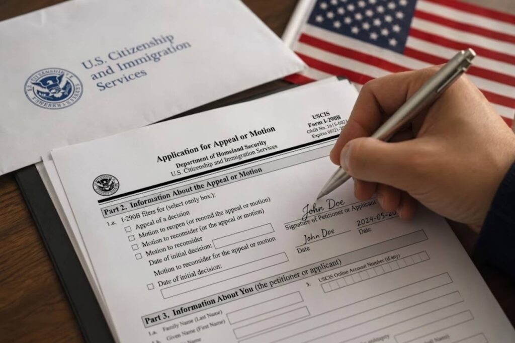 Formulario I-290B del Uscis: el plazo para apelar una decisión migratoria hoy
