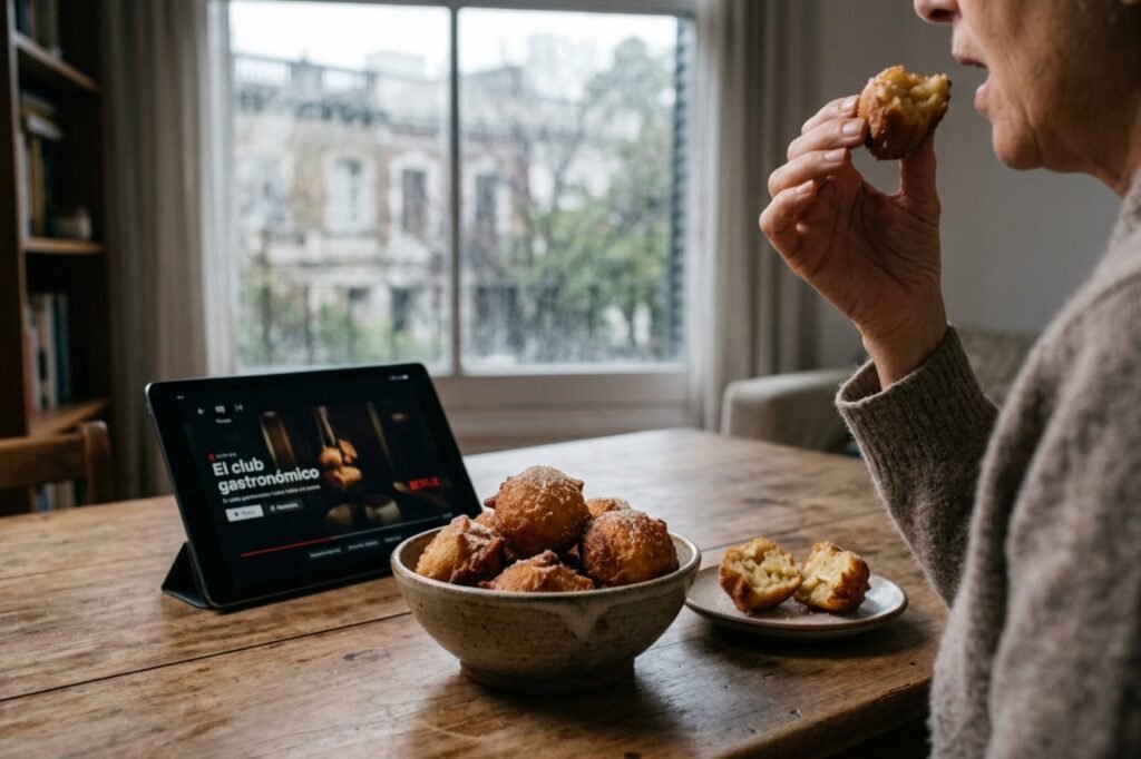 Domingo de lluvia: la receta rápida de buñuelos de manzana de la abuela y la serie de Netflix ideal para maratonear hoy