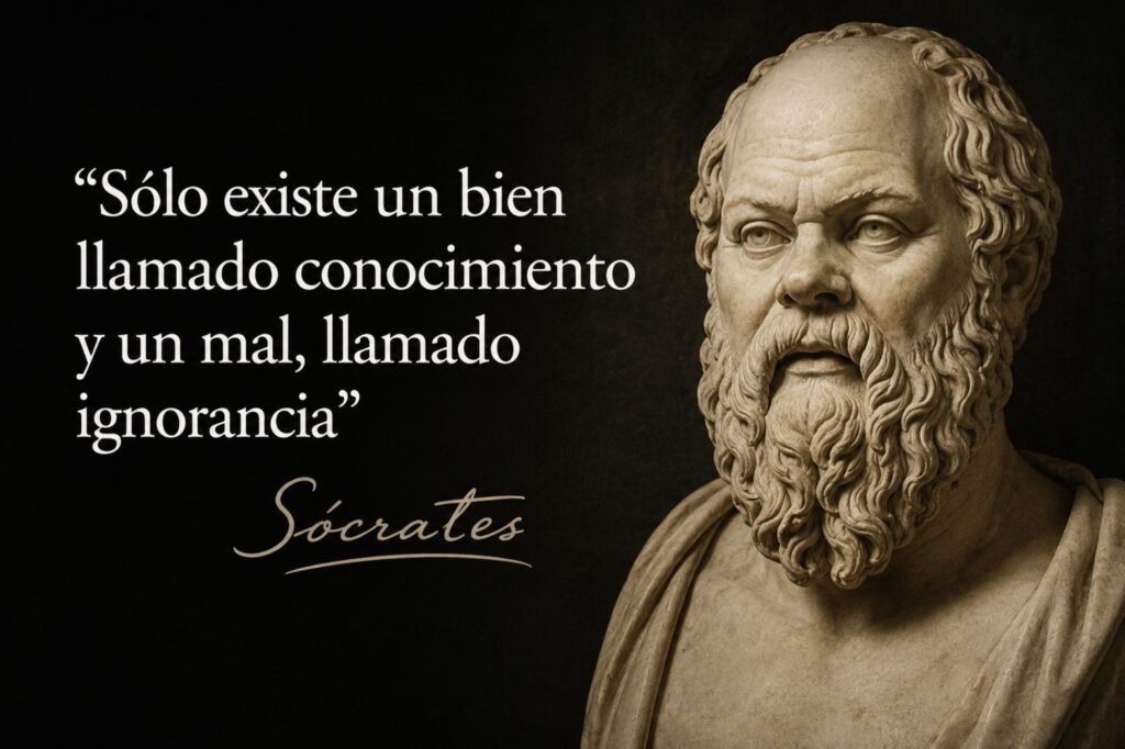 Sócrates, filósofo: “Sólo existe un bien y se llama conocimiento; y solo hay un mal, llamado ignorancia”